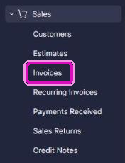 Invoices under Sales